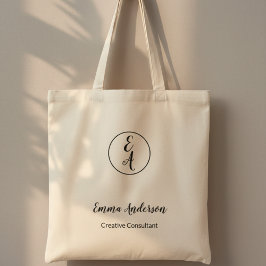 Bolsa Tote Monograma Profissional Moderno Minimalista