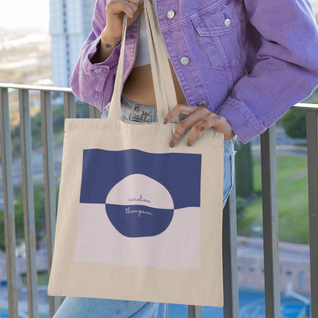 Bolsa Tote Monograma Purple e Script Único (Criador carregado)