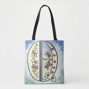 Bolsa Tote Monograma Q floral