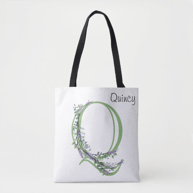 Bolsa Tote Monograma Q Lavanda Eucalipto (Frente)