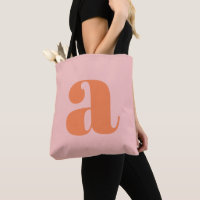 Monograma Retro de Letra Maiúscula Rosa Pastel Atr
