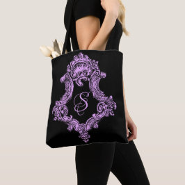 Bolsa Tote Monograma Rosa Gótico Romântico