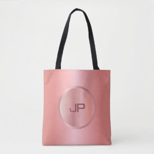Bolsa Tote Monograma Rosa Rosa Dourada Tendência Moderna de M