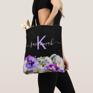 Bolsa Tote Monograma roxo violeta preto