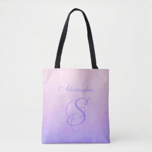 Bolsa Tote Monograma rústico Rosa Macio Azul