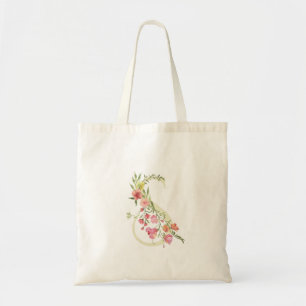 Bolsa Tote monograma S floral de casamento primavera Chá de N
