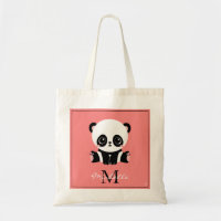 Monograma Sentado Sentado Panda Salmão Personaliza