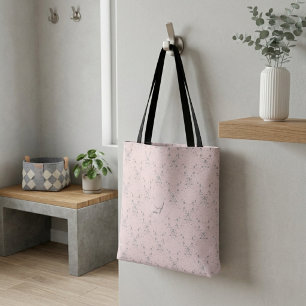Bolsa Tote Monograma Simples de Padrão Leve Rosa Escamuflado