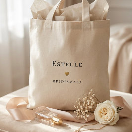 Bolsa Tote Monograma Simples e Coração Dourado