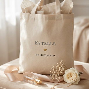 Bolsa Tote Monograma Simples e Coração Dourado