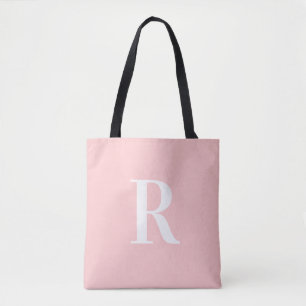 Bolsa Tote Monograma Simples Rosa Moderno