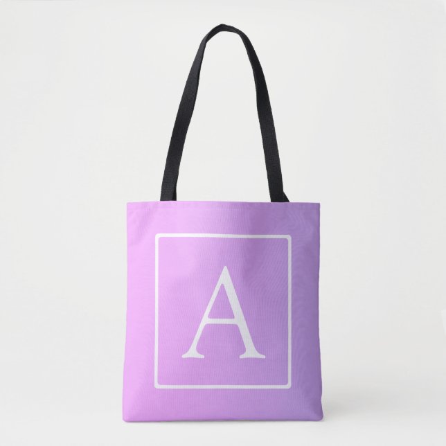 Bolsa Tote Monograma Simples | Sutil Rosa/Púrpura (Frente)