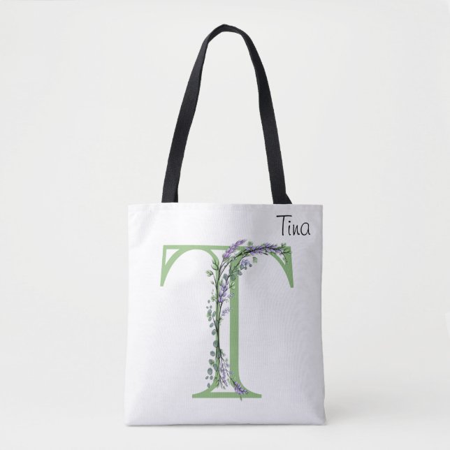 Bolsa Tote Monograma T Lavanda Eucalipto (Frente)