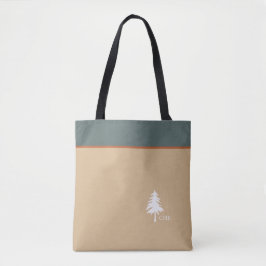 Bolsa Tote Monograma Tree Green Tan Nature Inscrito