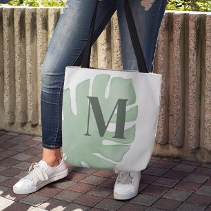 Bolsa Tote Monograma Verde - Folha de Palma Tropical Personal