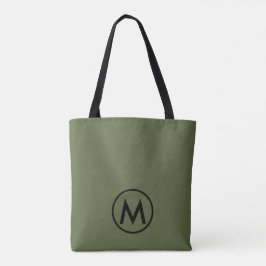 Bolsa Tote Monograma Verde Mínimo Moderno