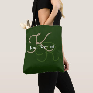Bolsa Tote monograma verde na moda