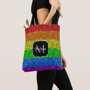 Bolsa Tote Monograma vibrante da faísca do brilho do