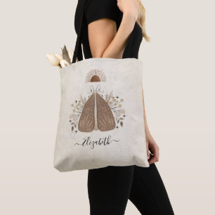 Bolsa Tote Monograma Vintage Borboleta Floral Toalha