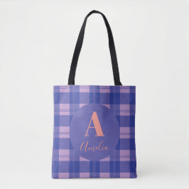 Bolsa Tote Monograma Xadrez Moderna Roxo