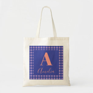 Bolsa Tote Monograma Xadrez Rosa Púrpura