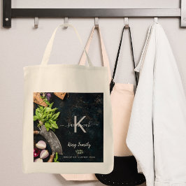 Bolsa Tote Monogramas de cozinhar vegitário e rústico