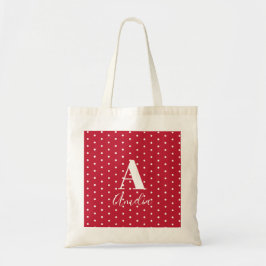 Bolsa Tote Monogramo Name Red Bolinhas