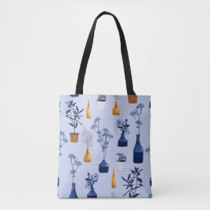 Bolsa Tote Monotone das flores modernas e vaso, pote com bot