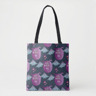 Bolsa Tote Monster Bats: Belo Vintage Cartoon
