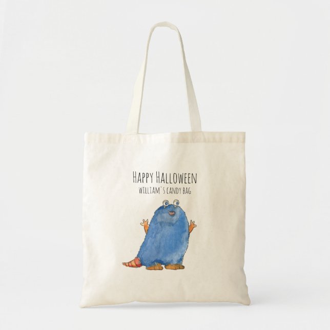 Bolsa Tote Monster Candy Modern Monograma Halloween (Frente)