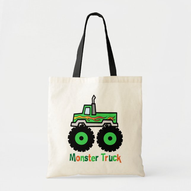 Bolsa Tote Monster truck verde (Frente)