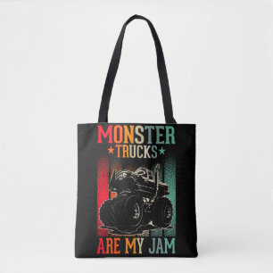 Bolsa Tote Monster Trucks Boys Meninas Monster Truck Retro