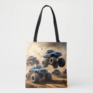 Bolsa Tote Monster Trucks Correndo No Deserto,