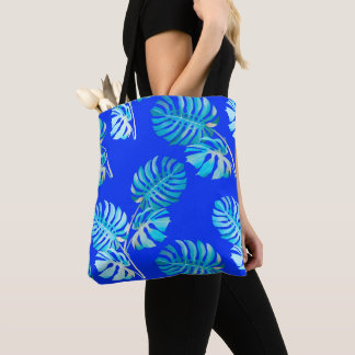 Bolsa Tote Monstera Brisa Azul Cobalto