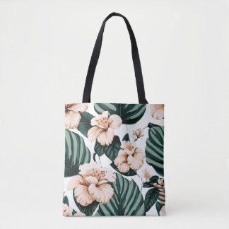 Bolsa Tote Monstera deixa hibisco