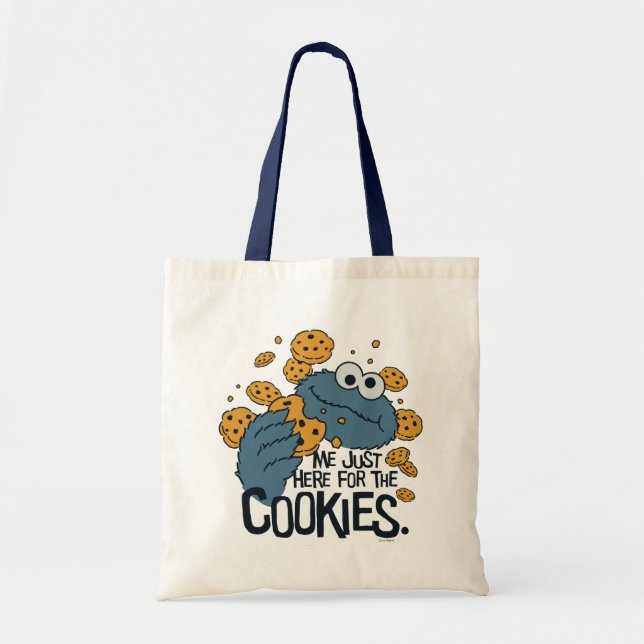 Bolsa Tote Monstro Come Cookies | Eu tô aqui só pelas Cookies (Frente)