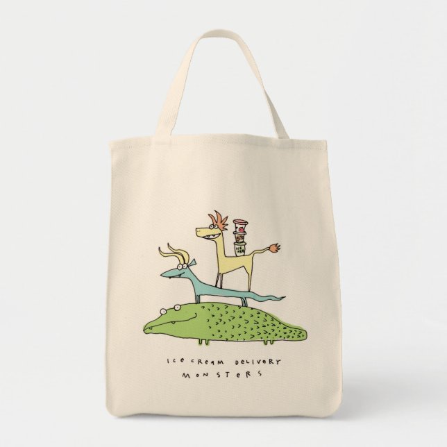 Bolsa Tote Monstro da entrega do sorvete - as bolsas (Frente)