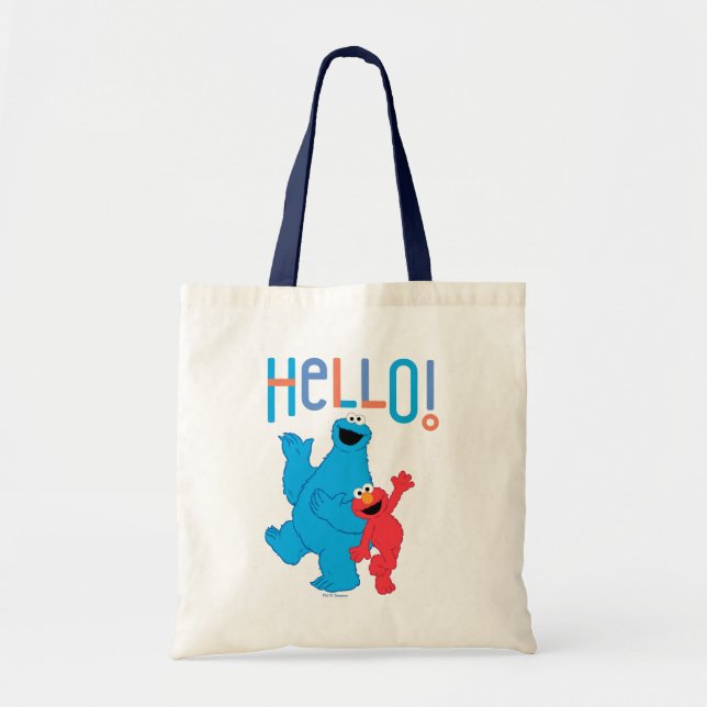 Bolsa Tote Monstro das Bolachas & Elmo Olá! (Frente)