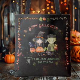Bolsa Tote Monstro das Halloween e Bruxa
