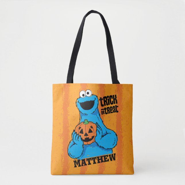 Bolsa Tote Monstro De Cookies - Truque Ou Tratar | Adicione s (Frente)