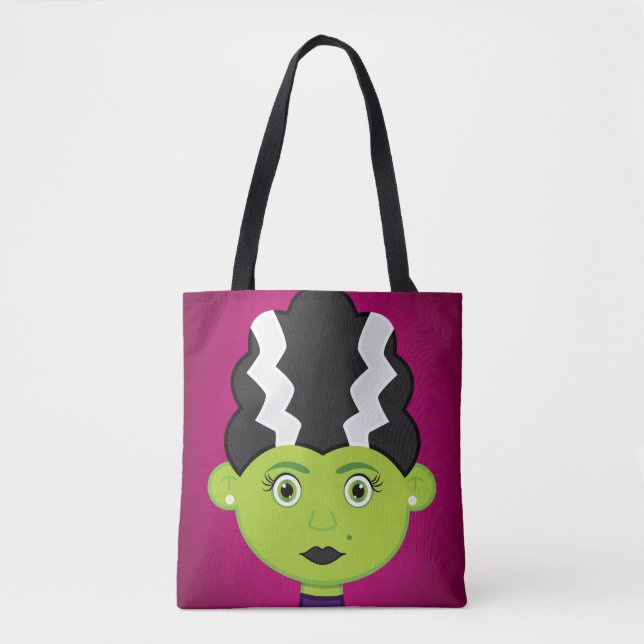 Bolsa Tote Monstro de menina verde (Frente)
