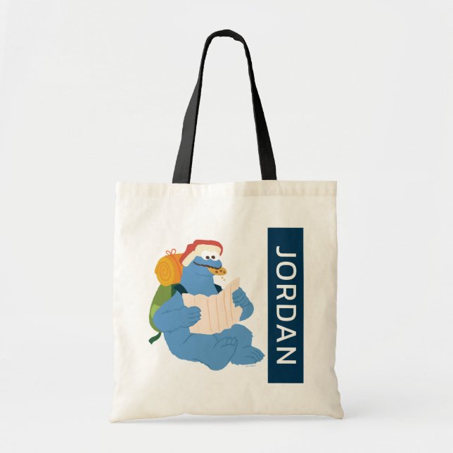 Bolsa Tote Monstro dos Biscoitos Lendo um Mapa | Adicione seu (Frente)