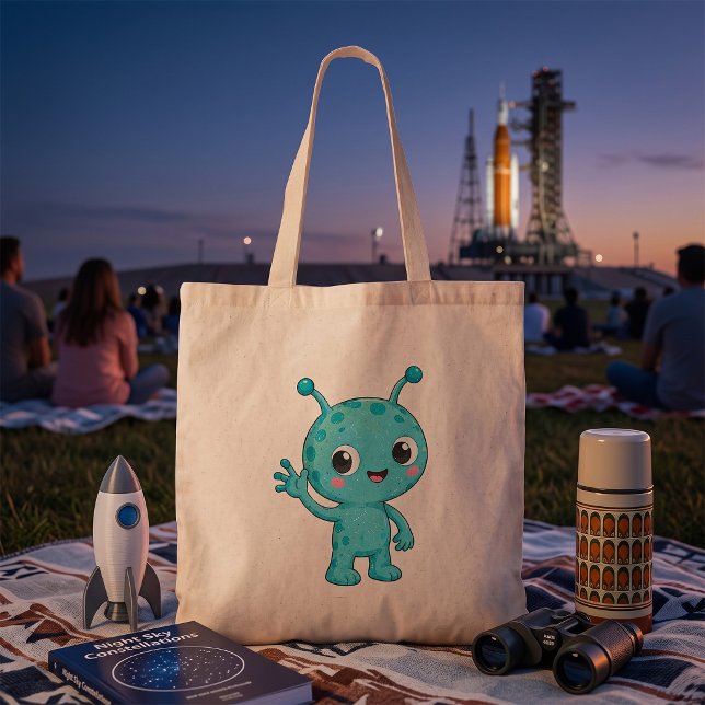 Bolsa Tote Monstro Espacial Alien de Bebê Fofo (Criador carregado)