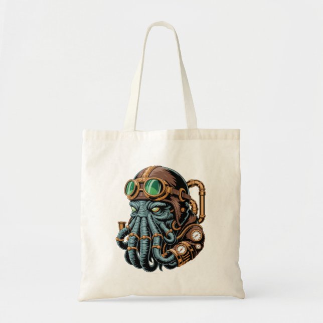 Bolsa Tote monstro steampunk Cthulhu (Frente)