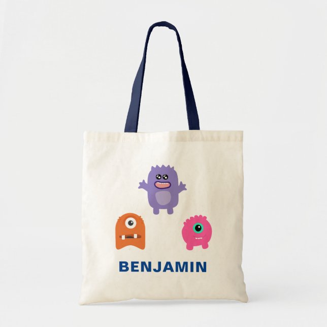 Bolsa Tote Monstros Coloridos Infantil (Frente)