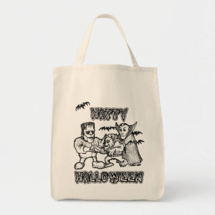 Bolsa Tote Monstros Engraçados - Feliz Dia das Bruxas