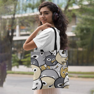 Bolsa Tote Monstros rabiscados