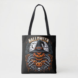 Bolsa Tote Monstrous Jack-O'-Lanterna Maldita Bruxa Halloween