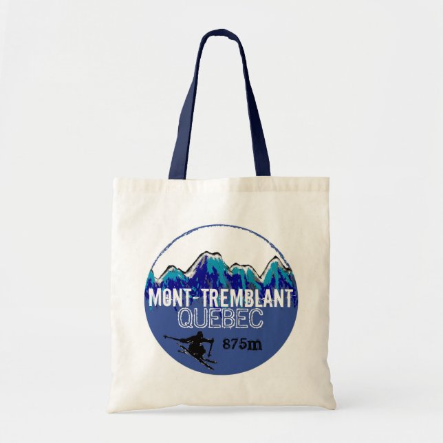 Bolsa Tote Mont Tremblant Quebec - saco reutilizável de esqui (Frente)