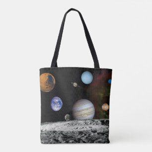 Bolsa Tote Montagem de Imagens do Sistema Solar pela Voyager 
